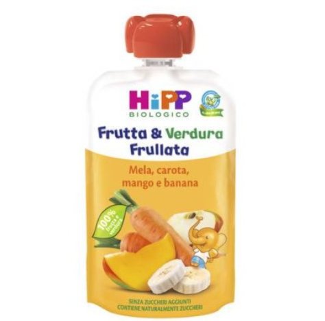 HIPP BIOLOGICO - FRUTTA & VERDURA FRULLATA  , Mela Carota Mango e Banana ( 6+ MESI ) 