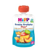 HIPP BIOLOGICO - FRUTTA FRULLATA PLUS+ , Mela Pesca Mango e Ananas ( 6+ MESI ) 