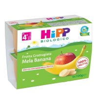 HIPP BIOLOGICO - FRUTTA GRATTUGIATA , Mela e Banana ( 4+ MESI ) 4X100GR 