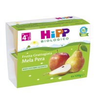 HIPP BIOLOGICO - FRUTTA GRATTUGIATA , Mela e Pera ( 4+ MESI ) 4X100GR 