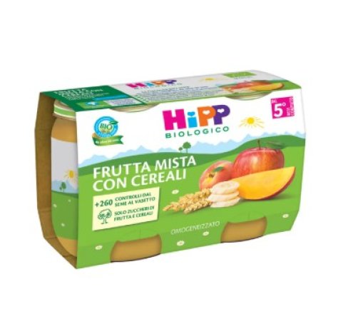 HIPP BIOLOGICO - OMOGENIZZATO FRUTTA MISTA CON CEREALI ( 5+ MESI ) 2X125GR 