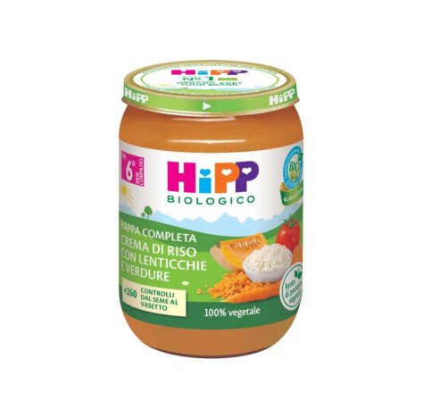 HIPP BIOLOGICO - PAPPA COMPLETA CREMA DI RISO LENTICCHIE E VERDURE , ( 6+ MESI ) 