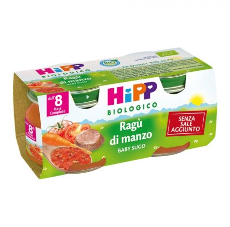 HIPP BIOLOGICO - OMOGENIZZATO RAGÙ DI MANZO ( 8+ MESI ) 2X80GR