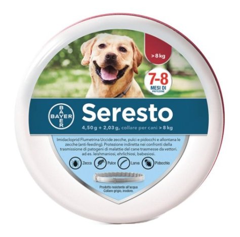 Seresto Collare Antiparassitario 45g da 70cm Per Cani Superiore a 8 kg 