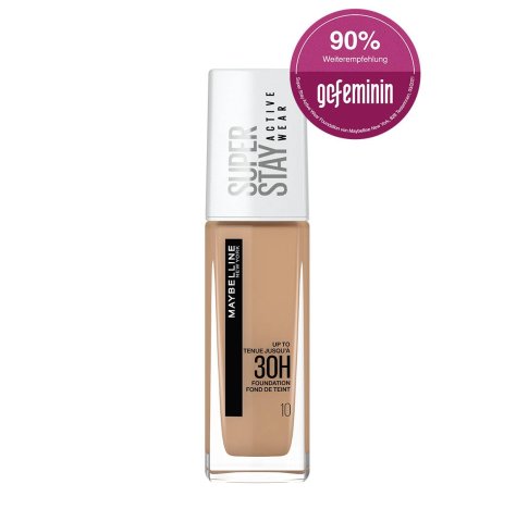 MAYBELLINE SUPERSTAY ACTIVE WEAR 30H Fondotinta waterproof a lunga durata donna 30 ml tonalità 10 Ivory