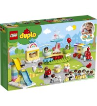 LEGO 10956 DUPLO Town Parco dei Divertimenti, Giocattoli per Bambini di 2 Anni, Parco Giochi con 7 Minifigure e Accessori