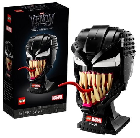 LEGO 76187 Super Heroes Venom, maschera da supereroe Spider Man, set fai da  te da collezione