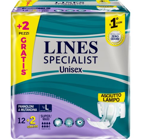 Lines Specialist Pannoloni a Mutandina Tg.L 12 Pezzi 