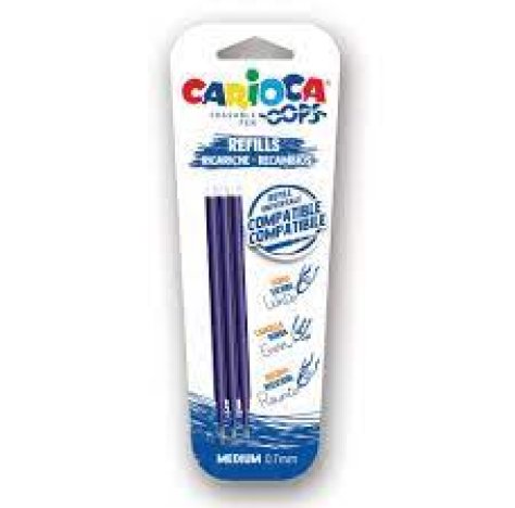 Ricambi Carioca Erasable Pen - ricariche compatibili - 3 pezzi Blu