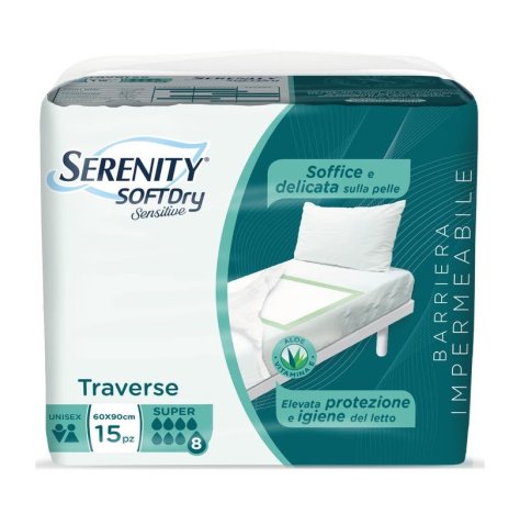 SERENITY TRAVERSA SOFT DRY SENSITIVE SUPER 60X90 CM 15 PEZZI