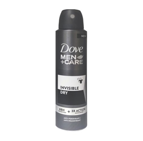 Dove - Deo Men+Care Spray Invisible Dry 150ml Per Uomo Anti Macchie 