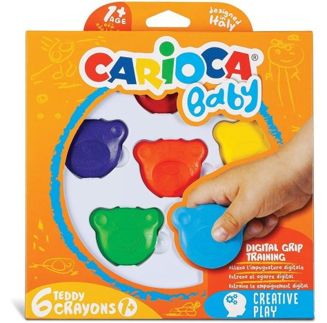 Pastelli a cera carioca baby teddy 6 pezzi