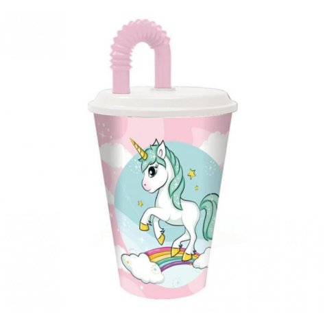 Unicorno Bicchiere Cannuccia 430ml