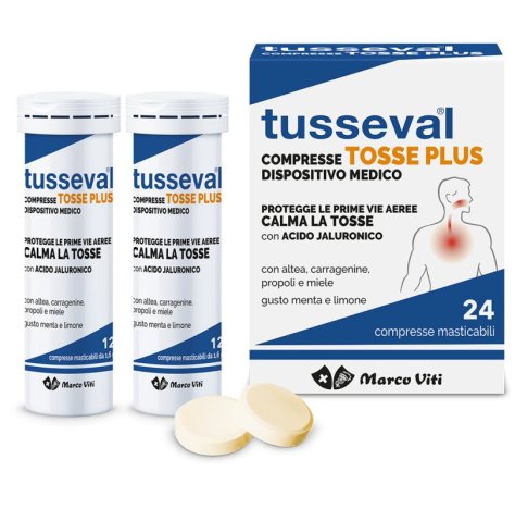 MARCO VITI FARMACEUTICI Tusseval Tosse Plus 24 Compresse Menta Limone 