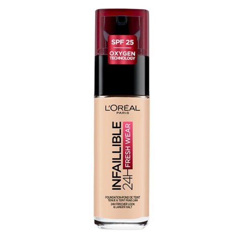 L'Oréal Paris Fondotinta Liquido Infaillible 32H, con Protezione Solare SPF25, Formula Waterproof - Tonalità: 20 Ivoire