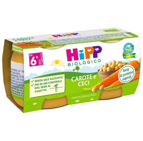 HIPP ITALIA Srl Hipp Bio Omogenizzato carote e ceci 2 pezzix80g 