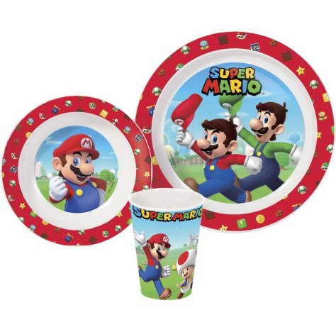 Super Mario Set 3 Pezzi 2 Piatti+