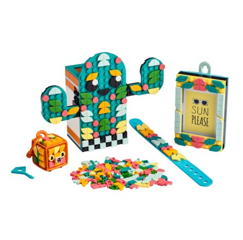 LEGO DOTS Multi Pack - Sensazioni Estive 4 in 1, Kit Creativi per Bambini con Cornice Portafoto, Braccialetto, Portachiavi e Portapenne, 41937