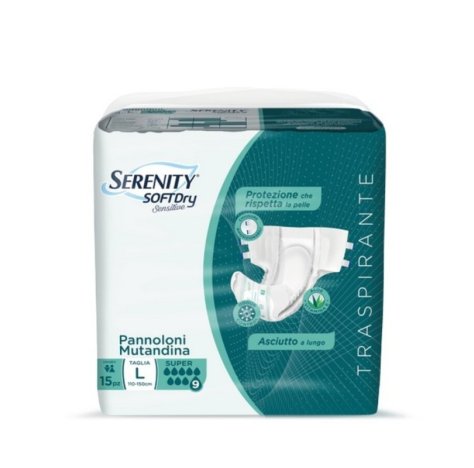 SERENITY Spa Serenity mutandina soft dry super taglia L 15 pezzi