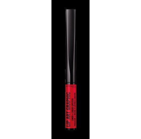 RIMMEL (div. Coty Italia Srl)  Rimmel London Rossetto Liquido Lip Art Graphic, 2 in 1, Rossetto Liquido e Contorno Labbra, 610 Misbehaving, 1.8 ml     __+1 COUPON __