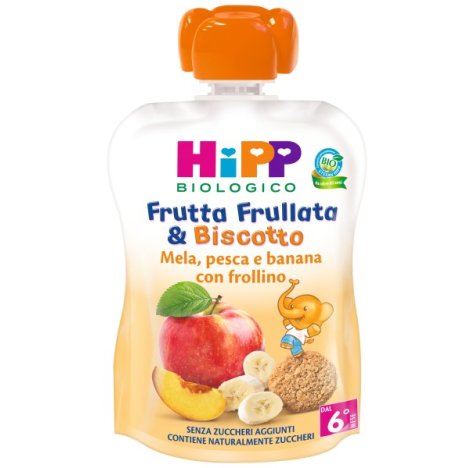 HIPP ITALIA Srl Hipp frutta frullata mela pesca banana e biscotto 90g  