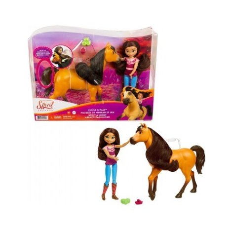 Spirit- Cofanetto Coccole e Giochi con Bambola Lucky e Cavallo Spirit, Giocattolo per Bambini 3+Anni