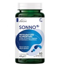 Vebix Nutrients - Sonno+ Integratore Regolazione Sonno e Stress, 60 Compresse 