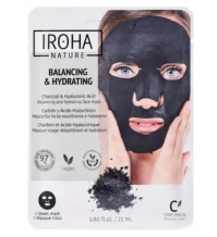 Iroha Nature Maschera Viso Riequilibrante al Carbone e Acido Ialuronico 23 ml