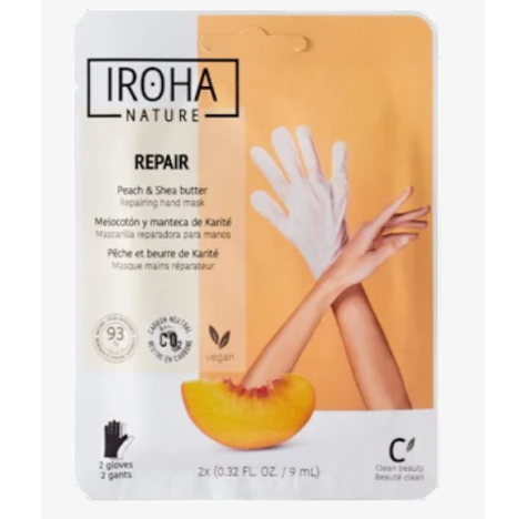 IROHA nature Guanti mani pesca e burro di karitè, 1 pz