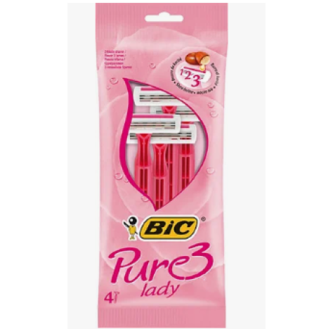 Bic  Rasoio da donna con 4 lamette di ricambio  Click 3 Soleil Sensitive