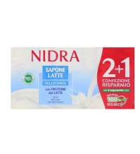 NIDRA SAPONETTA LATTE IDRATANTE CON PROTEINE DEL LATTE 2 + 1 PEZZI 90 GRAMMI