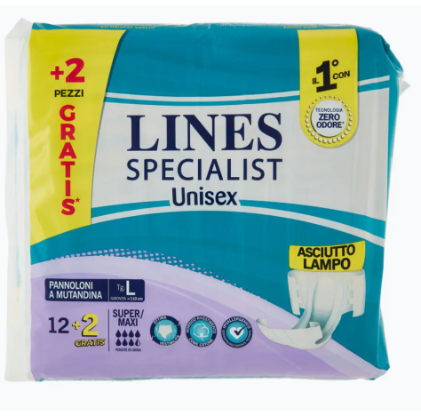 Lines Specialist Pannoloni a Mutandina Tg.L 12 Pezzi 