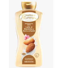 SCIAMPAGNA Bagnodoccia crema idratante con latte di mandorla e burro di karité, 650 ml