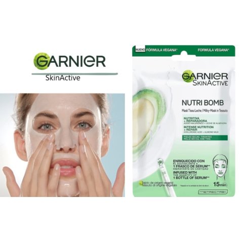 Garnier SkinActive Nutri Bomb - Maschera in Tessuto Nutriente + Riparatrice