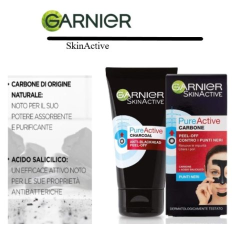 Garnier SkinActive Carbone 50ml- Maschera Peel-Off contro Punti Neri