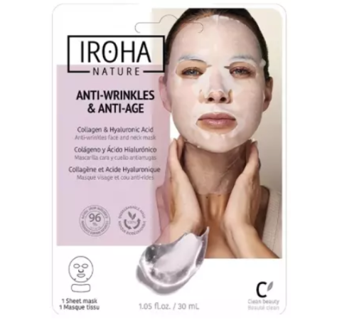 Iroha Nature Maschera Antirughe e Antietà Viso e Collo 30 ml