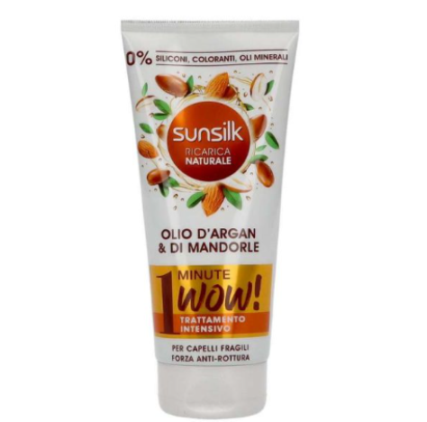 MASCHERA PER CAPELLI SUNSILK 1 MINUTO OLIO DI ARGAN E MANDORLE