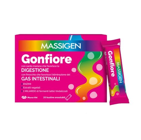 MARCO VITI Massigen Gonfiore 20 Stick Pack - Integratore per la digestione