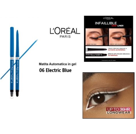 L'OREAL PARIS - MATITA OCCHI INFAILLIBLE 36H GRIP LINER , 06 Electric Blue
