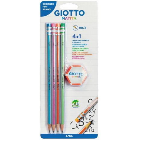 Giotto 4 Matite+1 Gomma 233500
