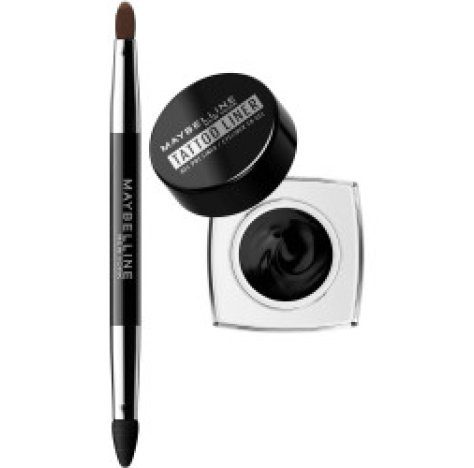 Maybelline Tattoo Liner Gel Pot 2 in 1 Brush Blackest Black Waterproof  3gr