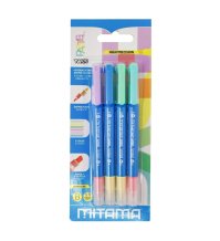 Mitama 4 Evidenziatori Doppia Punta Doppio Colore Pastel Twice