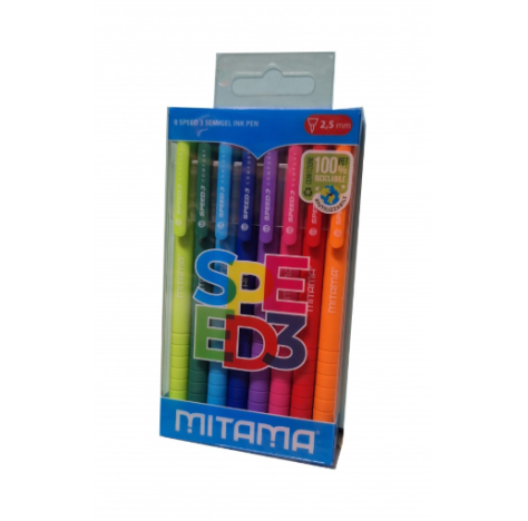 Penna a Scatto Semigel Speed3 Comfort Mitama® 8 Colori