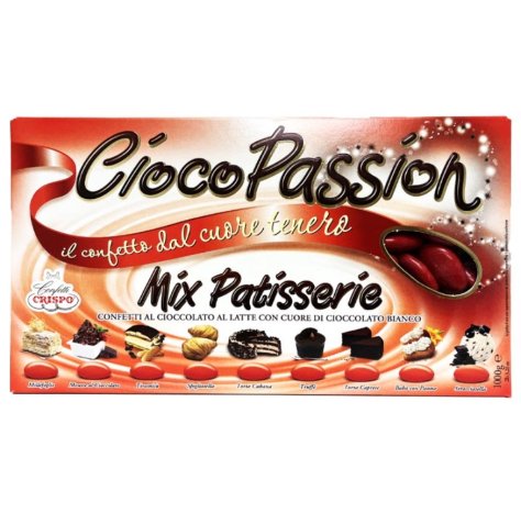 CRISPO CIOCOPASSION MIX PATISSERIE CON CIOCCOLATO LATTE E BIANCO - ROSSO CRISPO CIOCOPASSION MIX PATISSERIE CON CIOCCOLATO LATTE E BIANCO - ROSSO