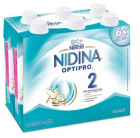 NESTLE' ITALIANA Spa Nidina optipro 2 liquido 6 pezzi 500ml Latte di Proseguimento per Lattanti