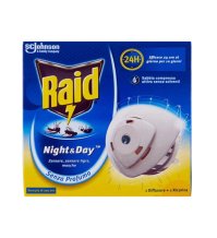 RAID ANTIZANZARE NIGHT E DAY 1 DIFFUSORE CON 1 RICARICA 24H 10 GIORNI