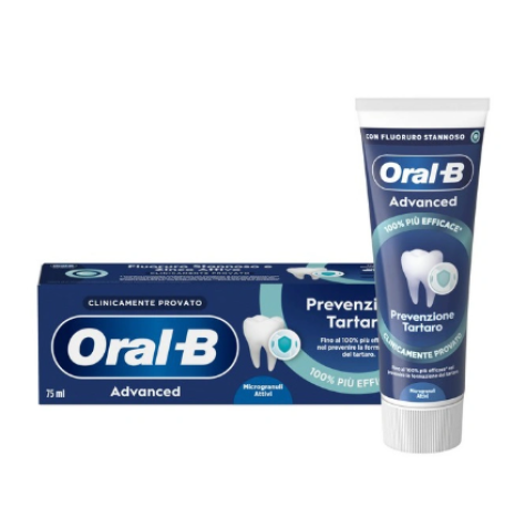 Oral-B Dentifricio Advanced Prevenzione Tartaro con Microgranuli Attivi 