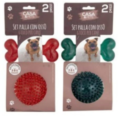 GIOCO CANE OSSO/PALLA 2PZ C&PETS