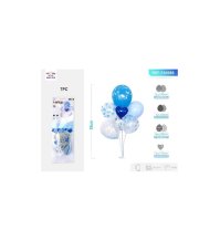 SET PALLONCINI CON CUORE BLU - 7 PEZZI