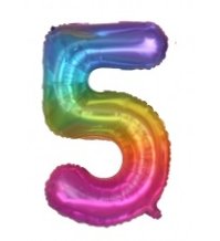 PALLONCINO MYLAR 40CM NUMERO 5 MULTICOLOR 1PZ